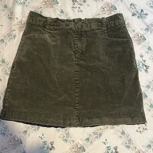 Green corduroy mini Skirt